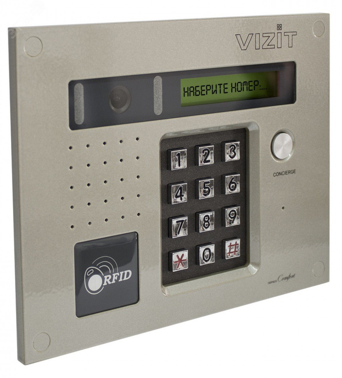 Блок вызова видеодомофона (вызывная панель) с цветной видеокамерой и считывателем ключей RF БВД-432RCB Vizit