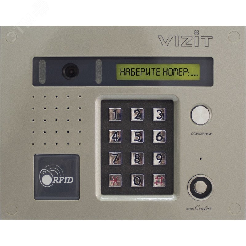 Блок вызова для совместной работы с БУД-420M и БУД-420Р Встроенный считыватель ключей VIZIT-RF3 БВД-432FCB Vizit