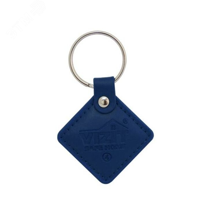 Ключ RF (RFID-13.56 МГц). Кожаный брелок с тиснением логотипа, синий. Встроенная защита от несанкционированного копирования. Используется совместно с модификациями блоков вызова и контроллеров ключей, имеющих в наименовании литеру - F. Ключ VIZIT-RF3.2 blue Vizit