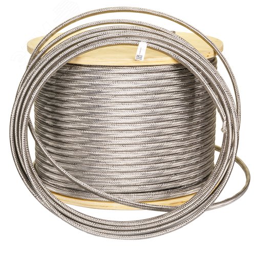 Изображение товара Кабель саморегулирующийся нагревательный 31 Вт/м Extherm 31СМК25-СТ, оболочка термопласт, 15AWG, внешняя броня (оплетка) из нержавеющих проволок (м)