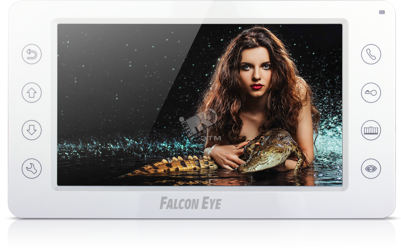 Цветной видеодомофон TFT LCD экран 7 сенсорные кнопки 4-х проводной.  подключение: 2 панели вызова и 2 камеры адресный интерком управление замком  регулировка громкости. питание 220В AC артикул FE-70CH ORION Falcon Eye -