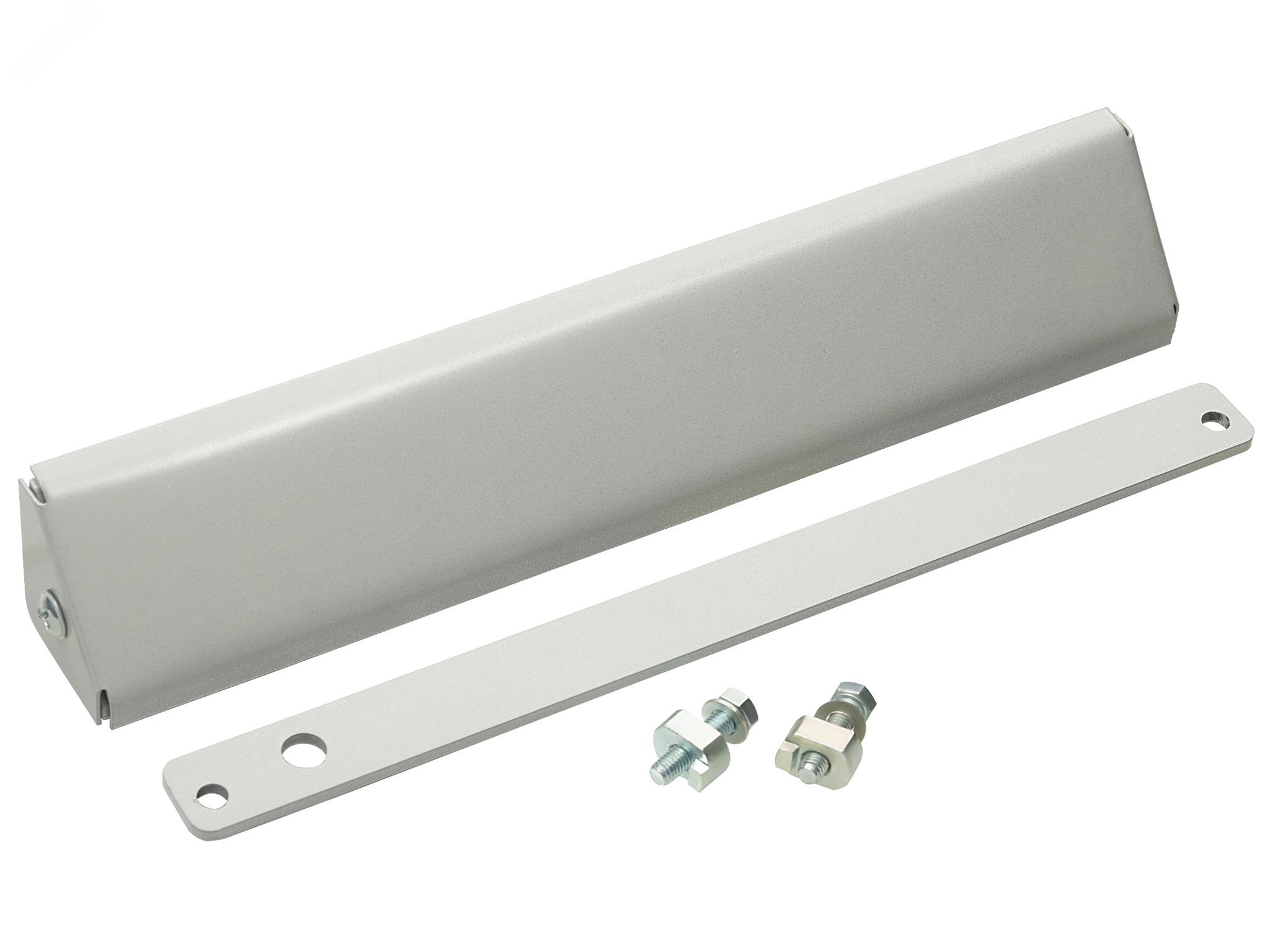 Изображение товара Комплект монтажа для крепления замка AL-200 на L-образном уголке с декоративным кожухом и планкой М200, цвет серый (шт)