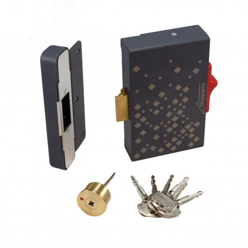 Изображение товара Замок электромеханический Promix-SM215.10 (ключ+кнопка, нормально закрытый,12В, цвет графит) (шт)