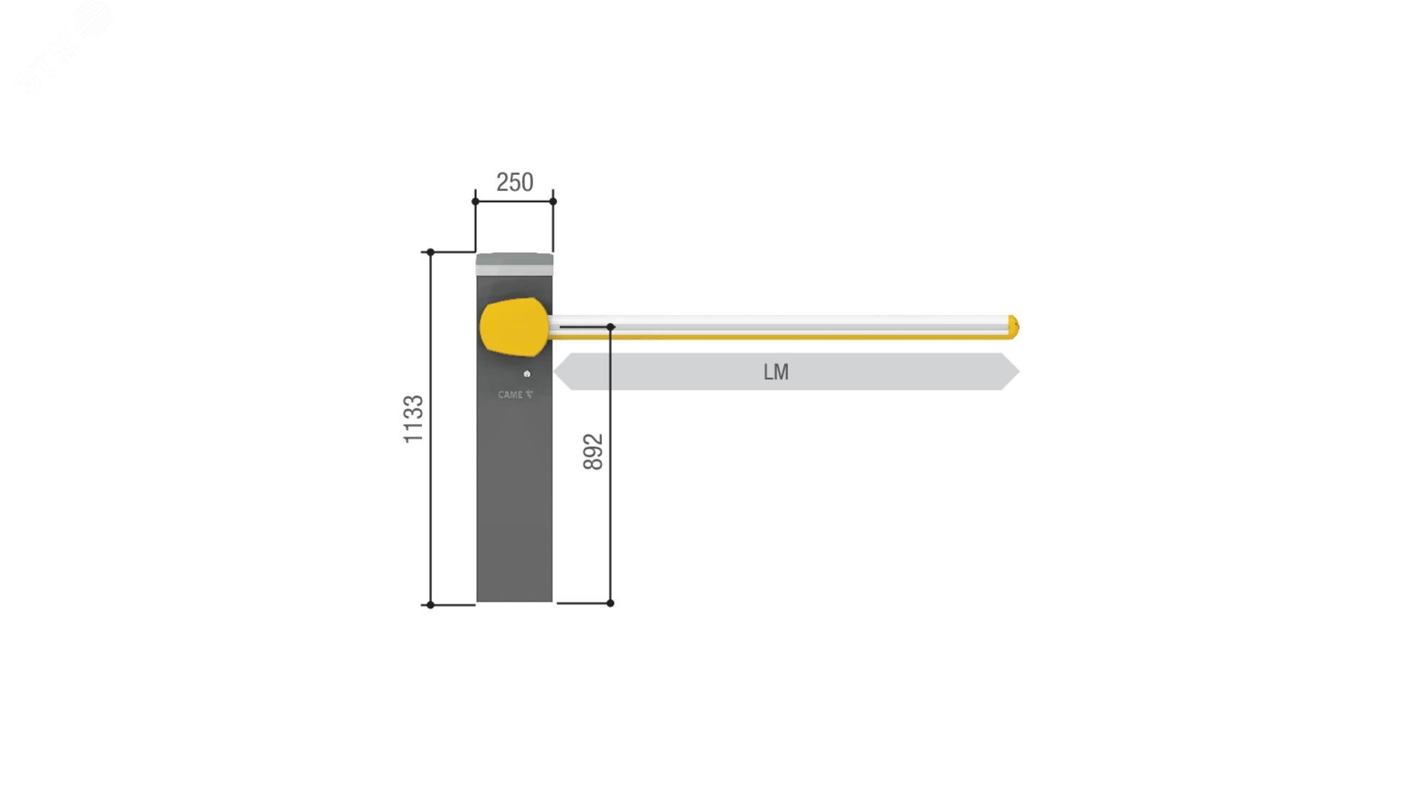 Комплект шлагбаума GARD PT для проездов до 3,8 м (тумба, стрела, светоотражающие полосы, пружины, электрозамок, опора) GARD PT 4 KIT CAME - превью 2