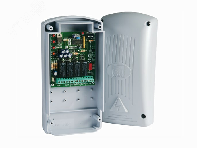 Радиодекодер внешний двухчастотный 4-х канальный (12-24 В AC/DC). Класс защиты IP54. RBE4N CAME