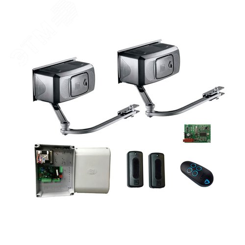 Изображение товара Комплект автоматики F1000 для двухстворчатых распашных ворот (радиоуправление с динамическим кодом, фотоэлементы) (шт)