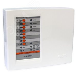 Прибор приемно-контрольный охранно-пожарный ВЭРС-ПК8 LAN версия 3.2, сетевой преобразователь ВЭРС-LAN, 8 шлейфов сигнализации
