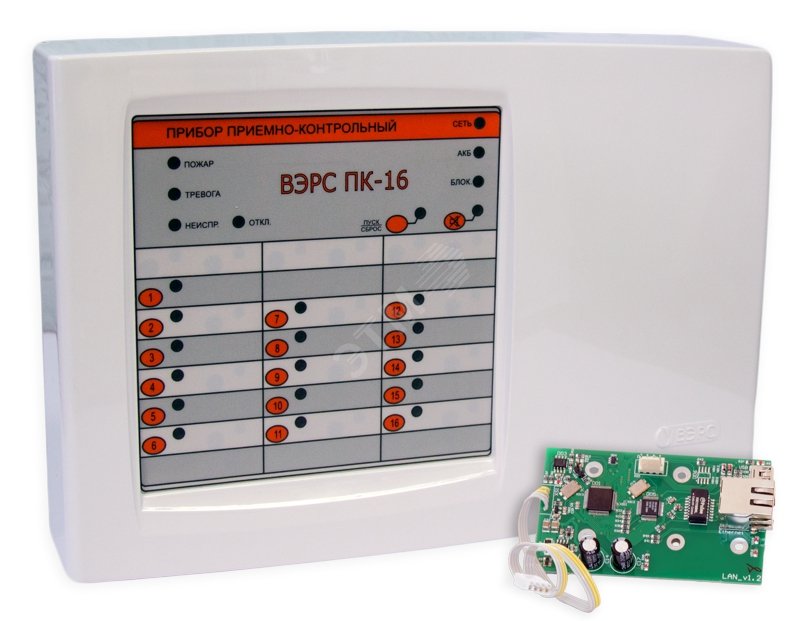 Прибор приемно-контрольный охранно-пожарный ВЭРС ПК16 LAN версия 3.2 ...