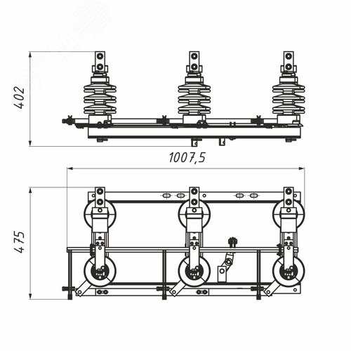 Разъединитель с приводом ПРНЗ-10 (рама цинк)      РЛНД.1-10.II/400 УХЛ1.м - фото 2