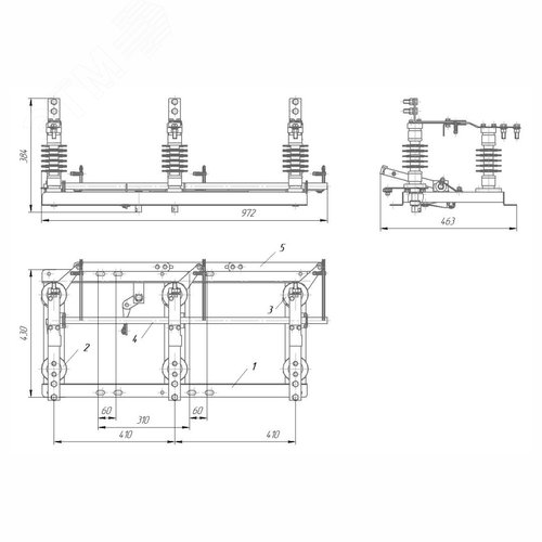 Разъединитель рлнд.1-10.iv/400.м ухл1 с приводом прнз-10 - фото 2