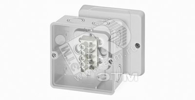 Коробка клеммная 5-полюсная 1.5-6 кв.мм 98х98х61 IP65 серая артикул D ...