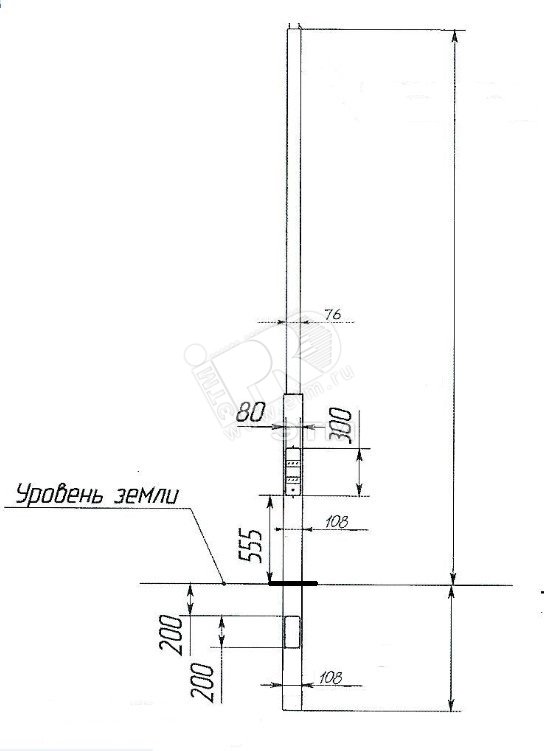 Изображение товара Опора освещения ОП1ф-3,2-108/76/г-К170-130-4х14-ц Россия металла для наружной установки