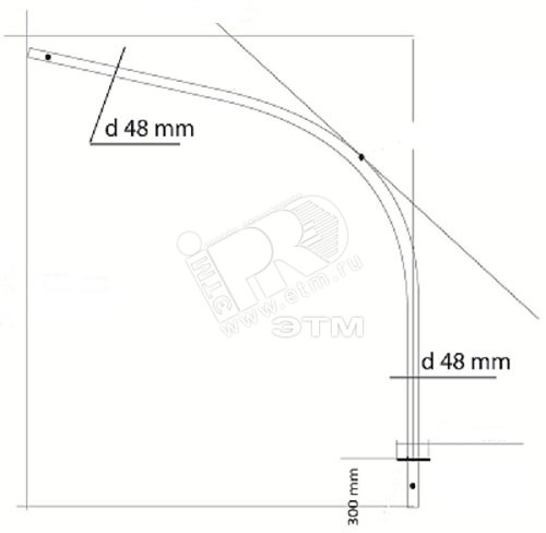 Изображение товара Кронштейн К1К-1,0-1,5-К110/48-0,048-ц для наружного освещения