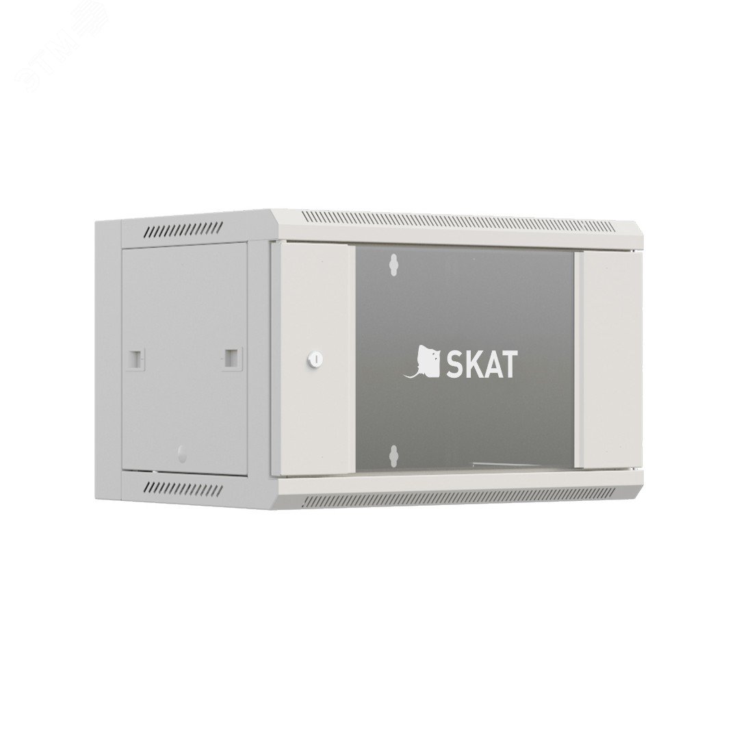 SKAT TB-6W645GF-G Шкаф настенный телекоммуникационный 6U 600х450х370мм дверь стекло 4410 Бастион