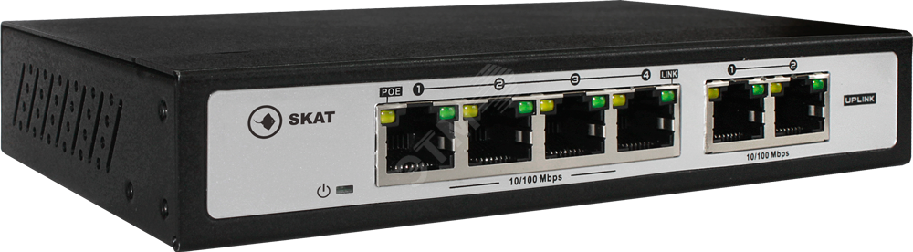 Коммутатор SKAT PoE 120Вт Порты: 4-Ethernet, 2-Uplink 2030 Бастион - превью