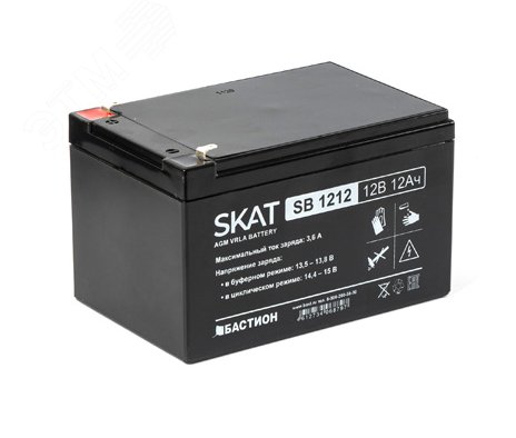 Изображение товара Аккумулятор SKAT SB 12В 12Ач AGM герметичный для резервного питания