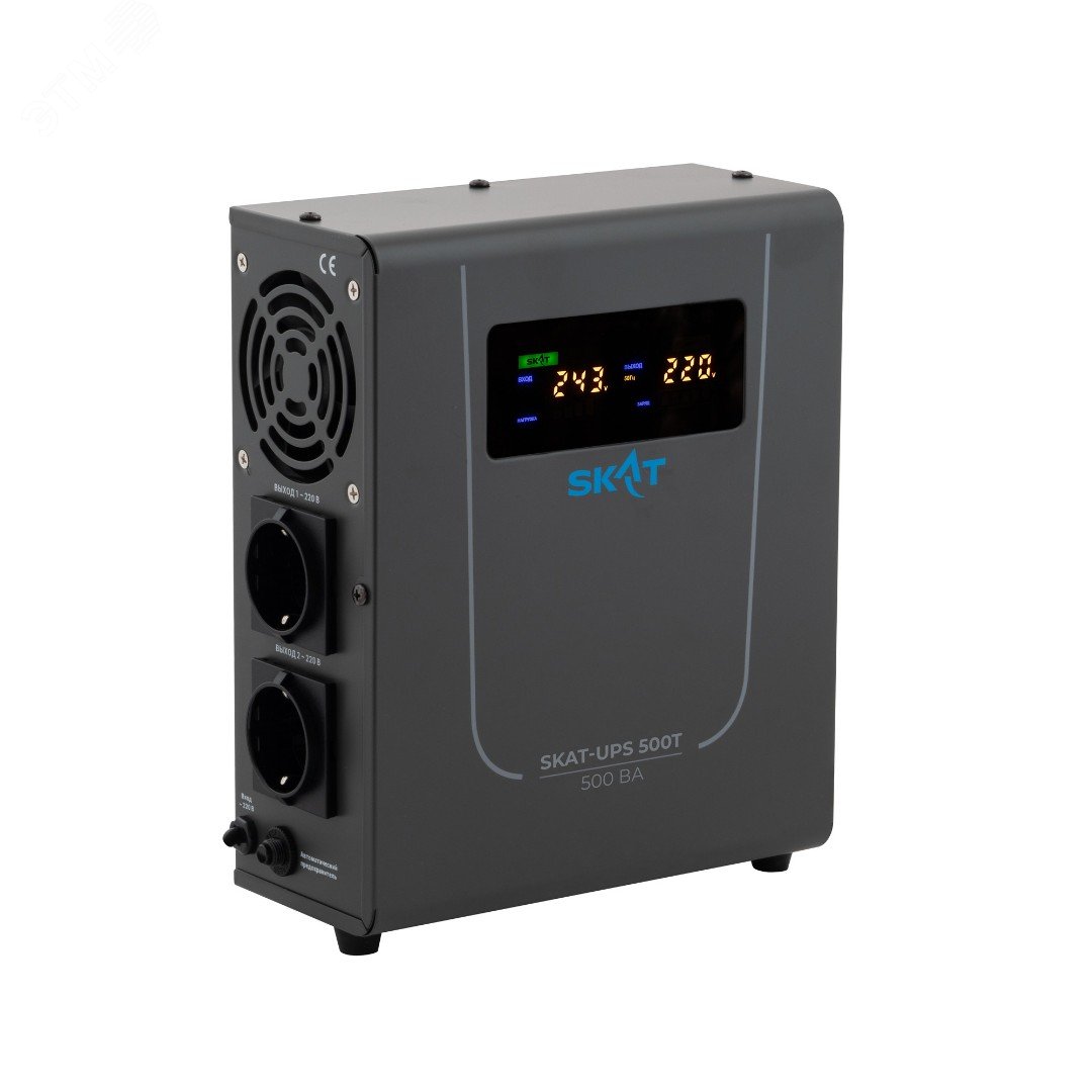 Изображение товара Источник бесперебойного питания SKAT-UPS 500T Line-Interactive 220В 500ВА для котлов