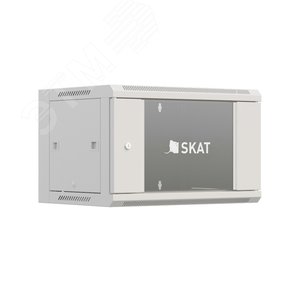 SKAT TB-6W645GF-G Шкаф настенный телекоммуникационный 6U 600х450х370мм дверь стекло