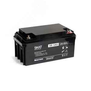 Изображение товара SKAT SB 1265 АКБ свинцово-кислотная тип AGM 12V 65Ач Iзар.19,5А, клеммы под болт М6 (шт)