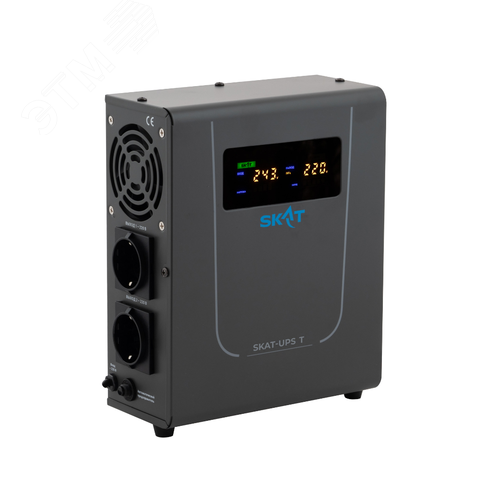 Изображение товара Источник бесперебойного питания SKAT-UPS 300T Lin e-Interactive 220В, 300ВА, работает от 1 внешней АКБ (шт)