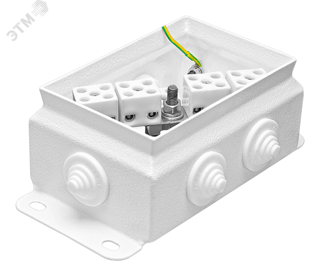 Коробка монтажная огнестойкая КМ-О (12к*10,0)-IP55-0812, корпус из оцинкованной стали, количество вводов 6 КМ-О (12к-10,0)-IP55-0812 6вв Гефест - превью 2