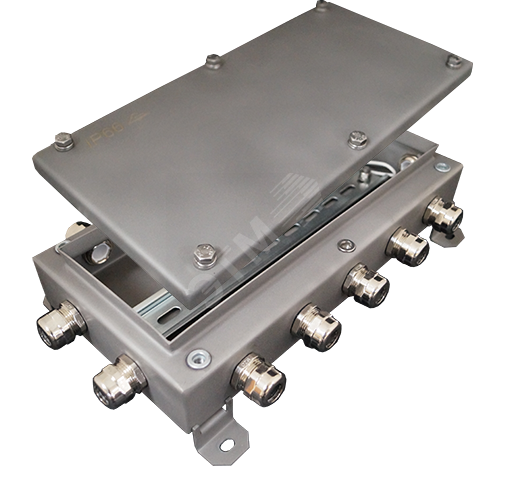 Коробка монтажная электротехническая общего назначения КМ IP66-1530 из нержавеющей стали, количество вводов 14 КМ IP66-1530нерж Гефест