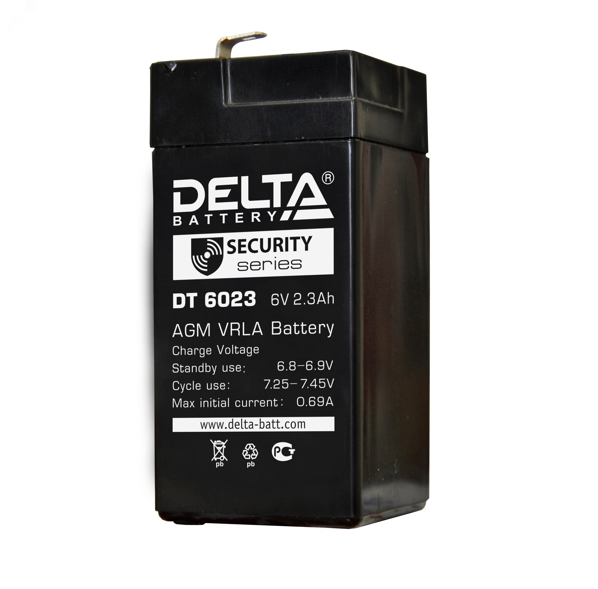 Аккумулятор DT 6В 2.3Ач (75) DT 6023 (75) DELTA