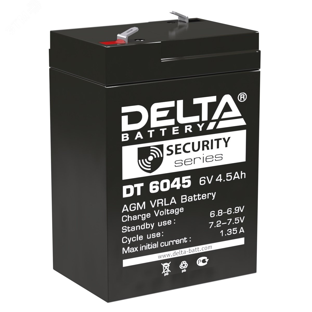 Аккумулятор DT 6В 4.5Ач DT 6045 DELTA