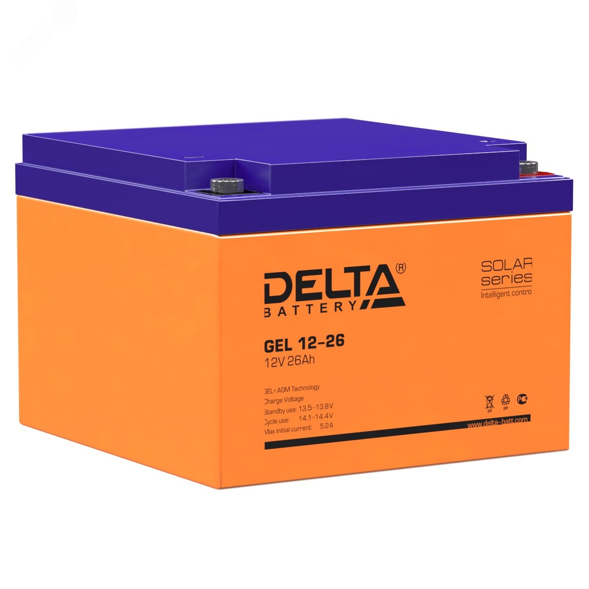 Аккумулятор GEL 12В 26Ач артикул GEL 12-26 DELTA -   и РФ .