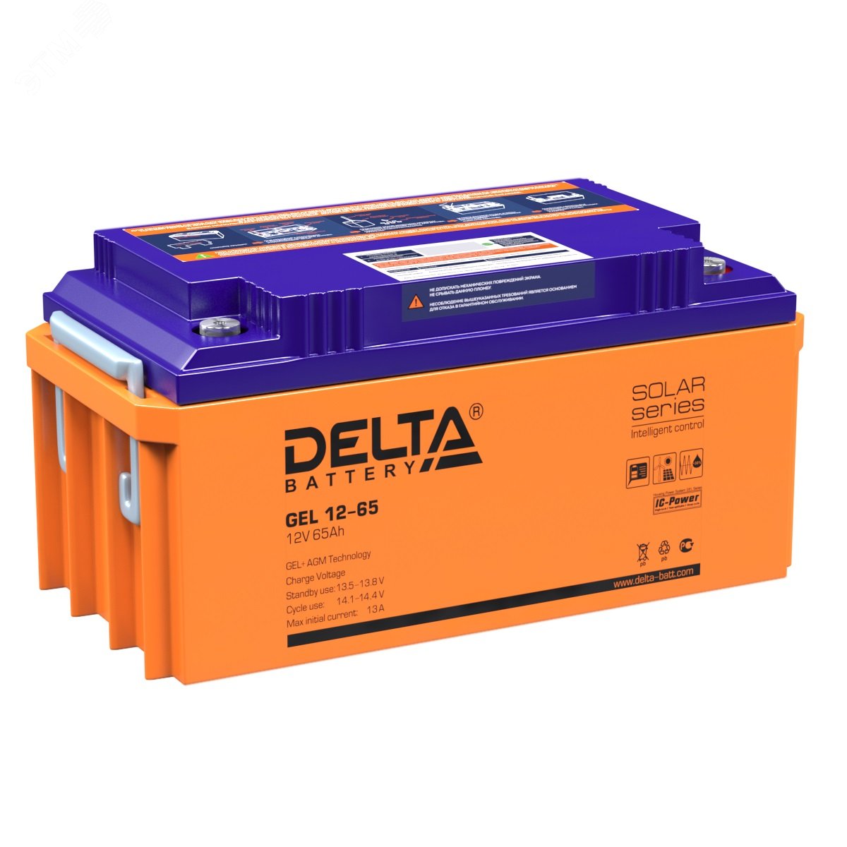 Изображение товара Аккумулятор GEL 12В 65Ач с LCD дисплеем от DELTA