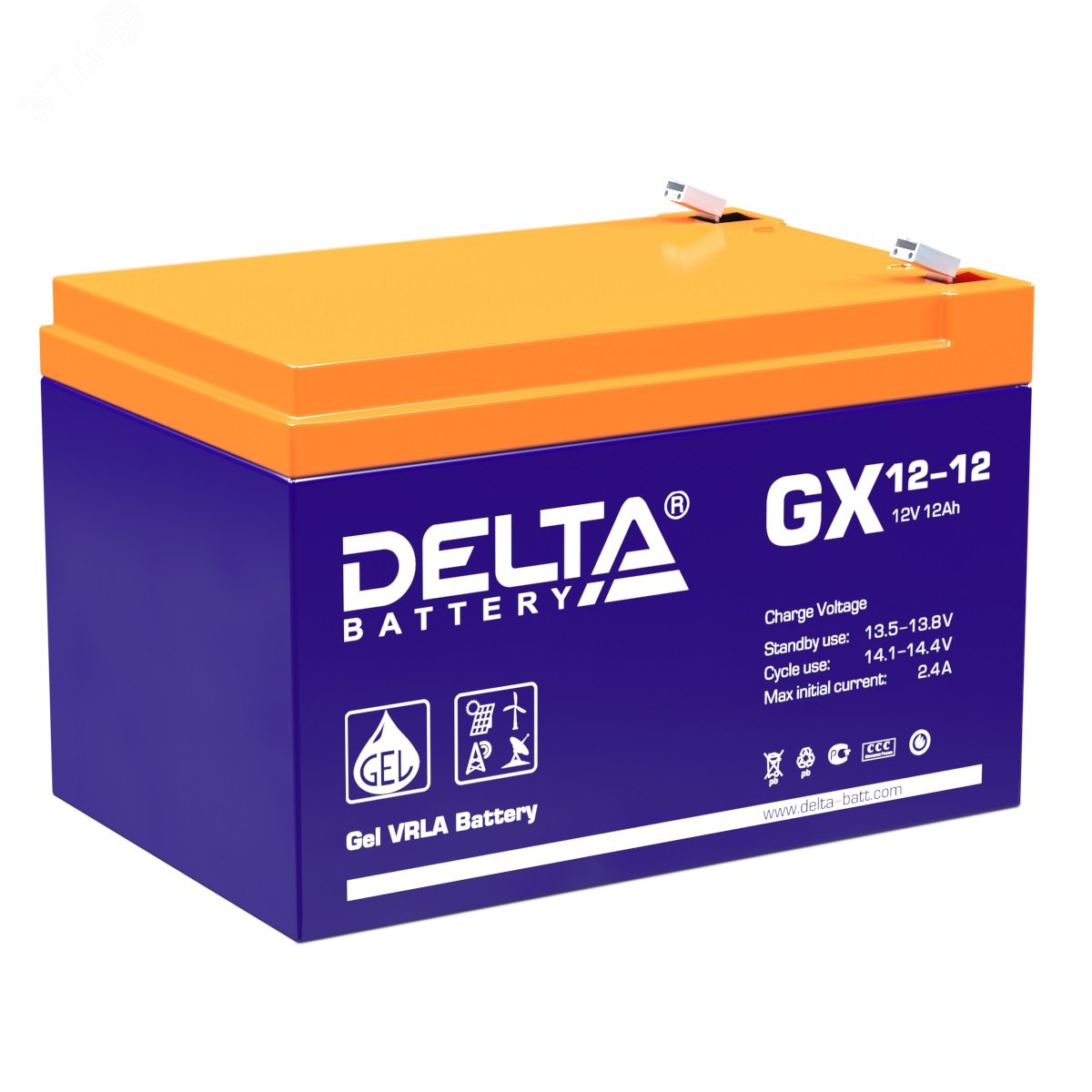Аккумулятор GX 12В 12Ач GX 12-12 DELTA