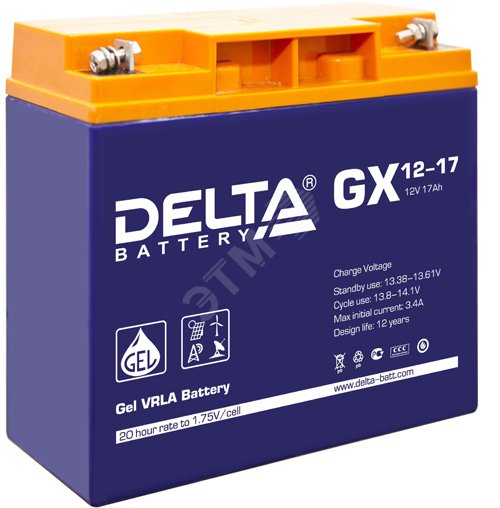 Аккумулятор GX 12В 17Ач GX 12-17 DELTA