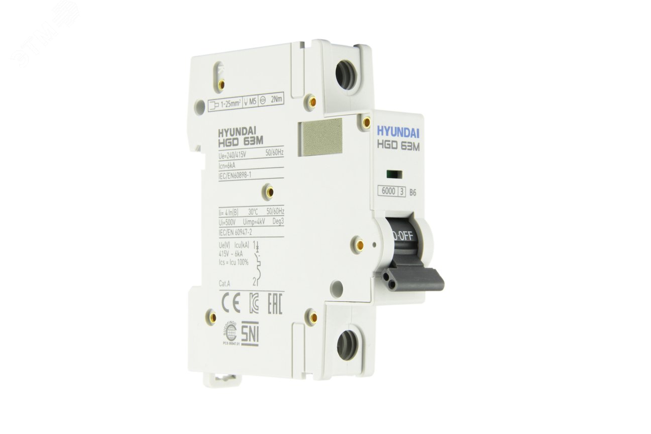 Автоматический выключатель HGD63-M 1PMBS0000C 00006 1 полюс, 6А, ток к ...