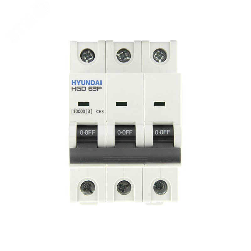Изображение товара Автоматический выключатель HGD63P 3PMCS0000C 63А, 3 полюса, 10kA защита электросети