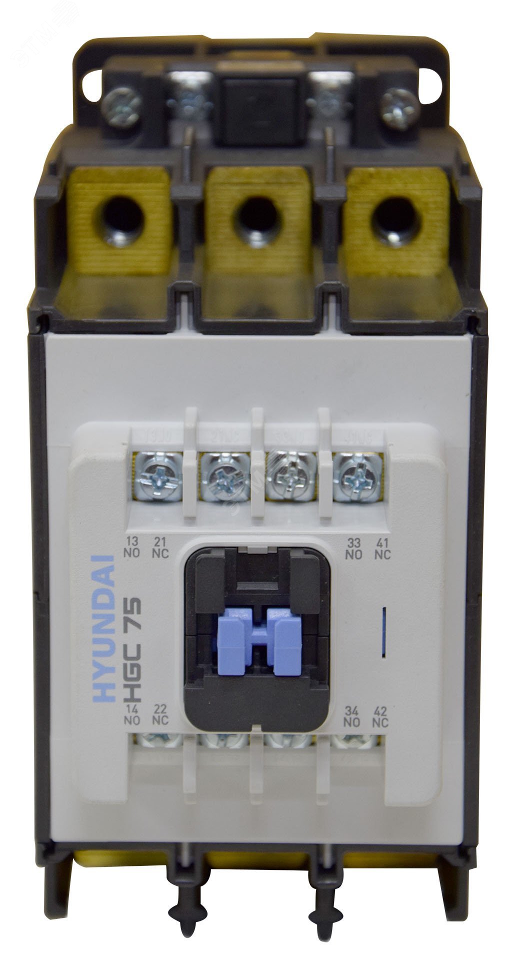 Магнитный контактор HGC75 22NS X024 75А 37 кВт при АС3 (380-440В) кат. 24В АC 2НО+2НЗ 13.01.01.000583 Hyundai