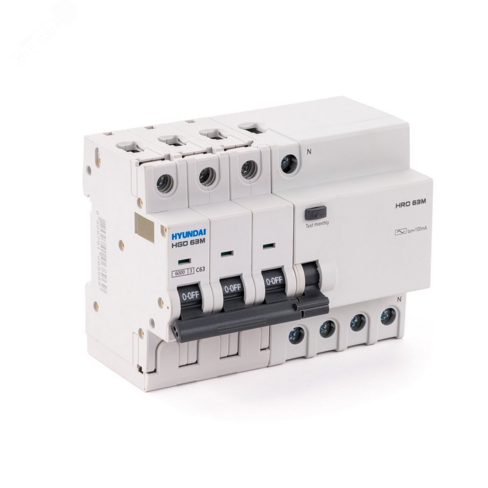Изображение товара Автомат дифференциальный HRO63M 3NG4C0000C 00032G 3 полюса 32А 30мА high capacity