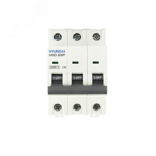 Изображение товара Выключатель автоматический HGD63P 3PMCS0000C 00020 3 полюса, 20А, ток 10kA, хар-ка C (шт)