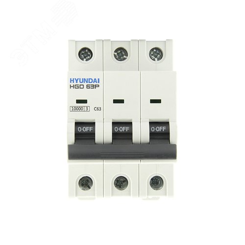 Изображение товара Выключатель автоматический HGD63P 3PMCS0000C 000633 полюса, 63А, ток 10kA, хар-ка C (шт)
