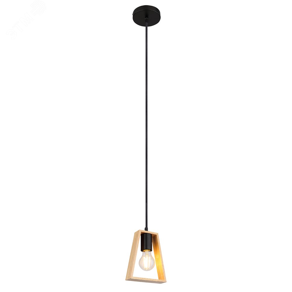 Изображение товара Подвесной светильник BRUSSELS E27 из металла и дерева для интерьера эко