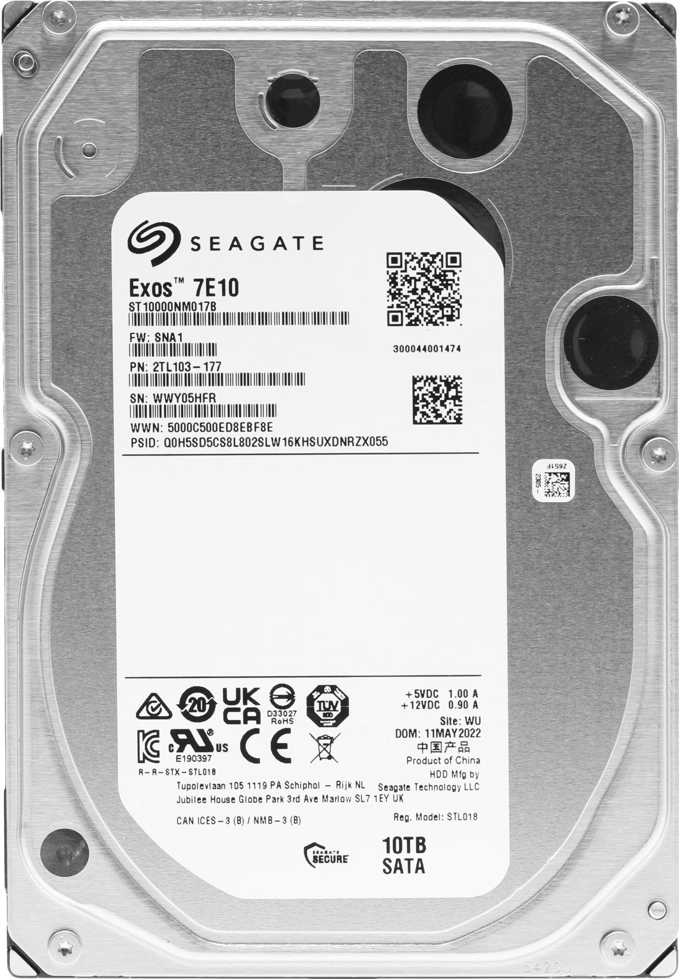 Изображение товара Жёсткий диск Seagate Exos 10ТБ 3.5'' SATA 6Gb/s 7200об/мин 256МБ