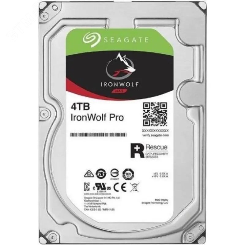 Жесткий диск 4TB IronWolf Pro NAS 3.5'', SATAIII, 7200 об/мин, 256 МБ ST4000NE001 Seagate - превью
