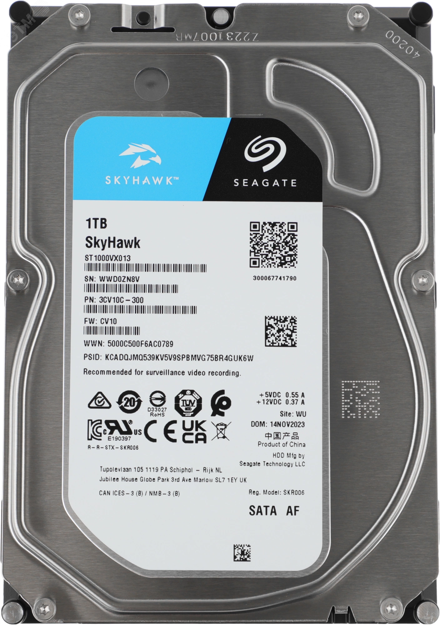 Изображение товара Жесткий диск SkyHawk 1TB 3.5'' SATAIII 5400 об/мин 256МБ для видеонаблюдения