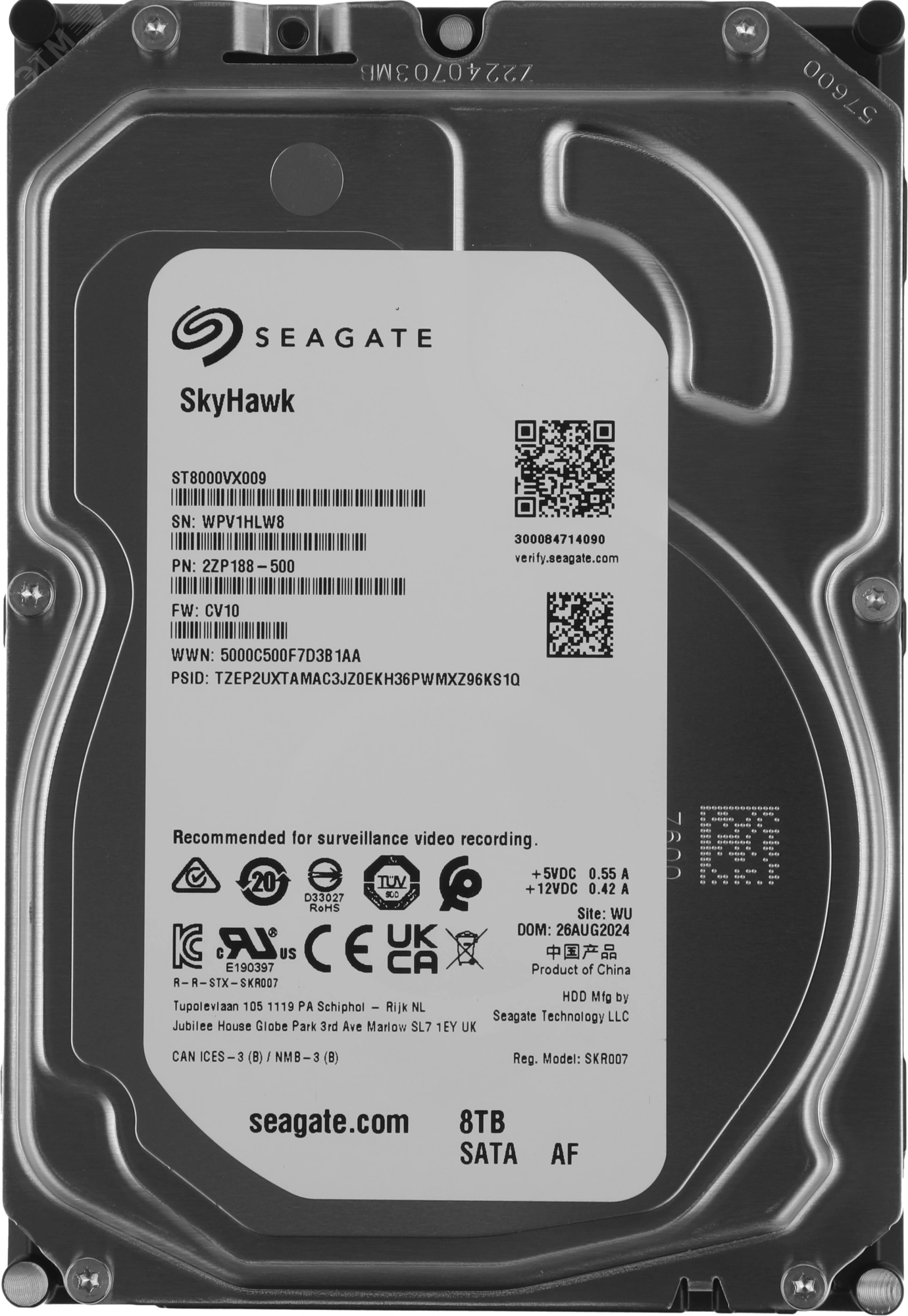 Изображение товара Жесткий диск 8TB SkyHawk 3.5'' SATAIII для видеонаблюдения