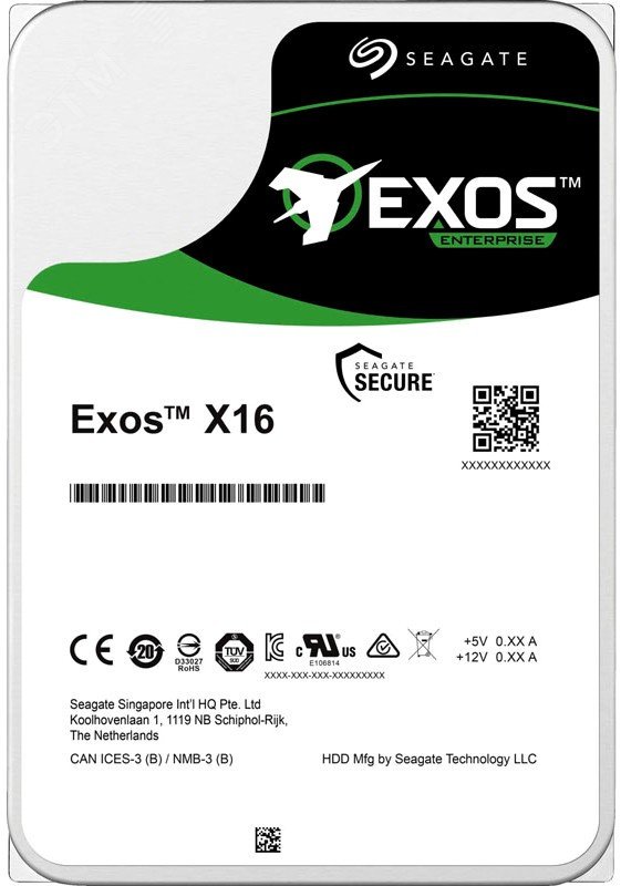 Изображение товара Жесткий диск 12TB Exos X16 3.5'', SATAIII, 7200 об/мин, 256 МБ (шт)