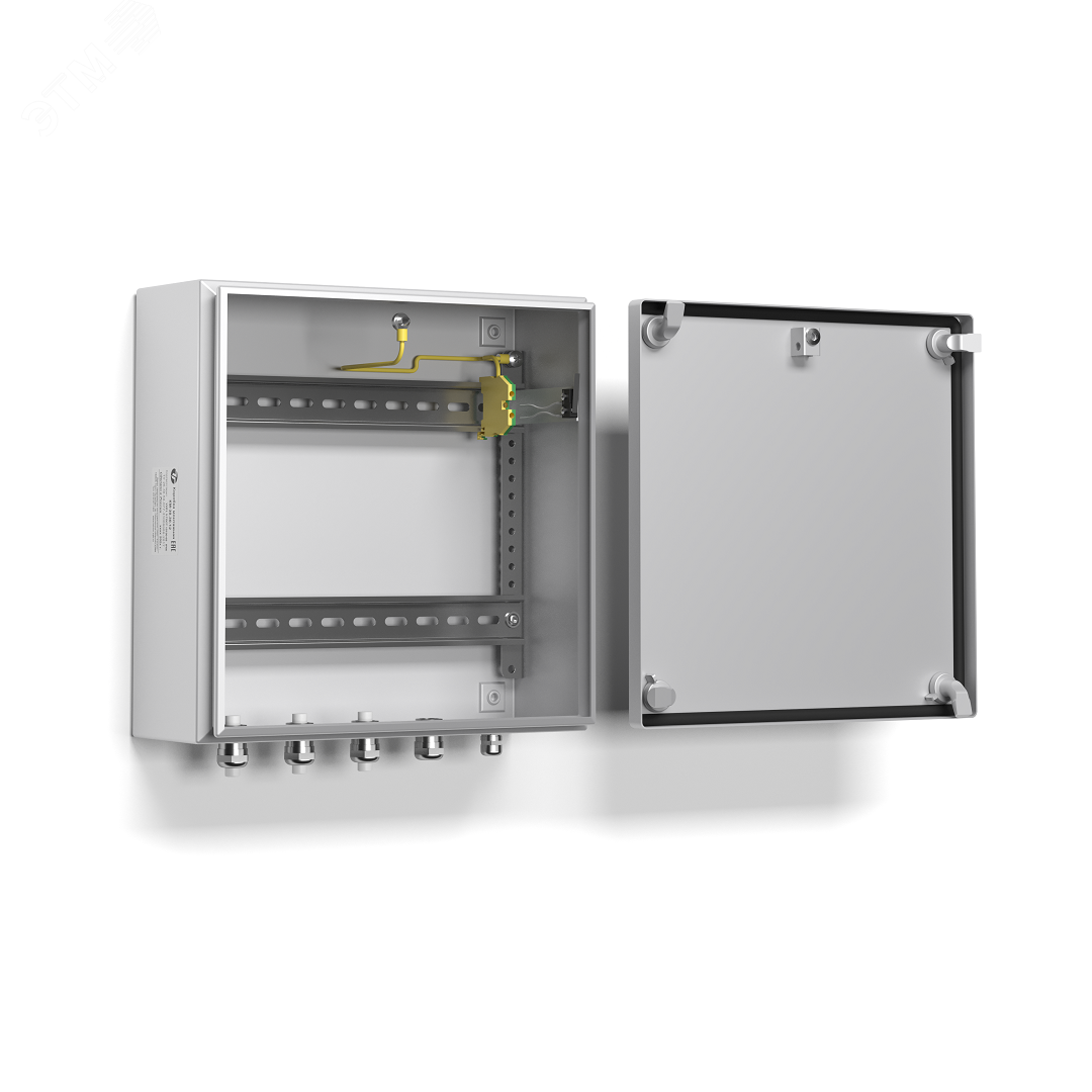 Изображение товара Коробка монтажная из листовой стали IP66 для цепей питания и связи 400х400х123мм