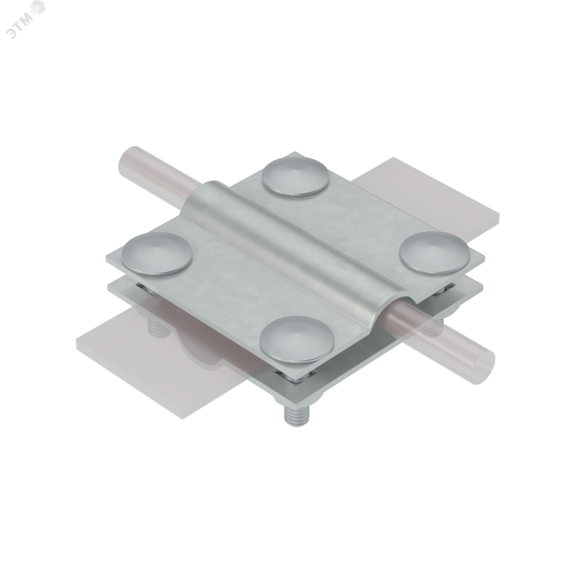 Соединитель крестообразный для прутка D 5-12 мм и полосы до 40 мм с 2 пластинами MA0011 КМ-Профиль