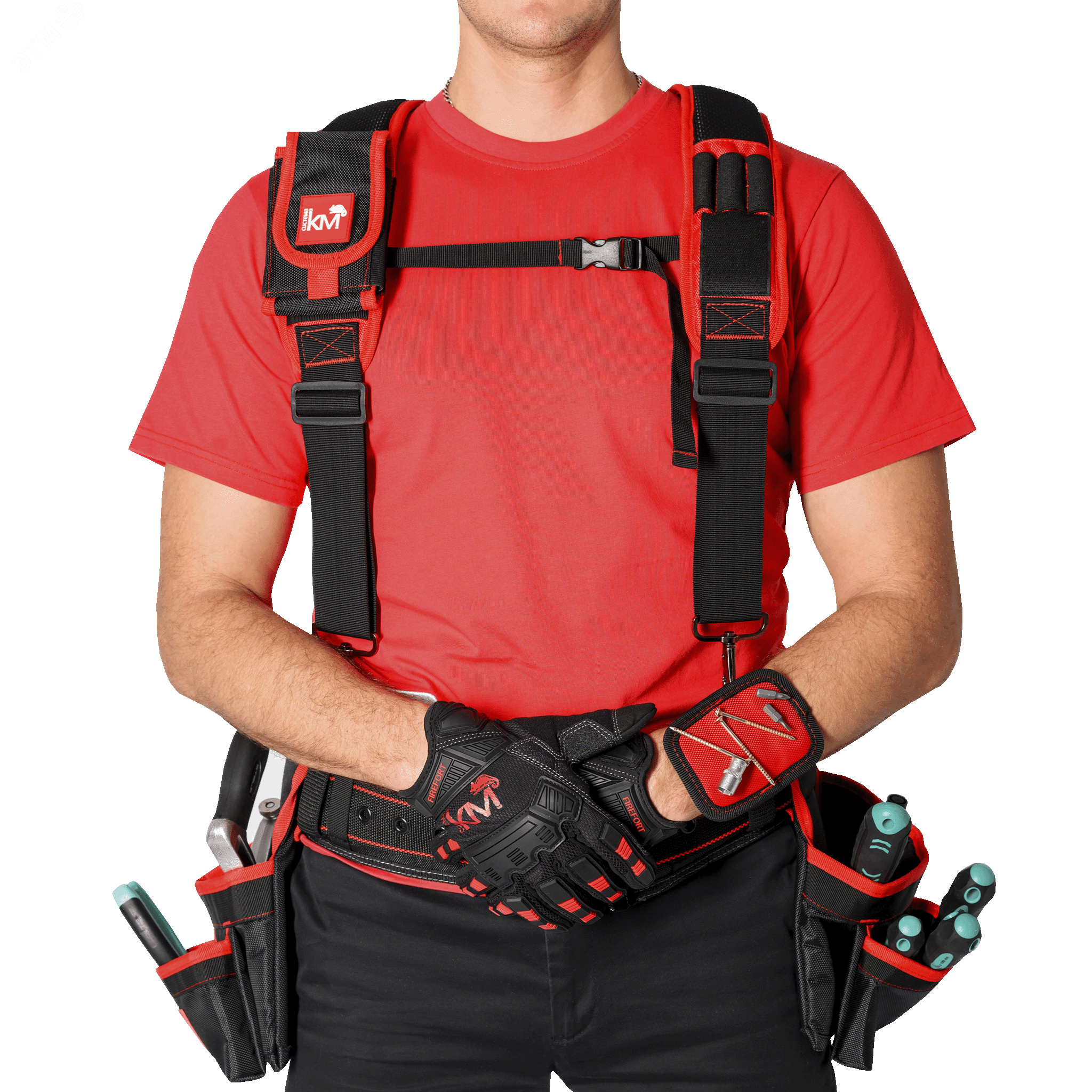 Изображение товара Монтажный пояс с подсумками и магнитным держателем KM-BELTBAGSET-23