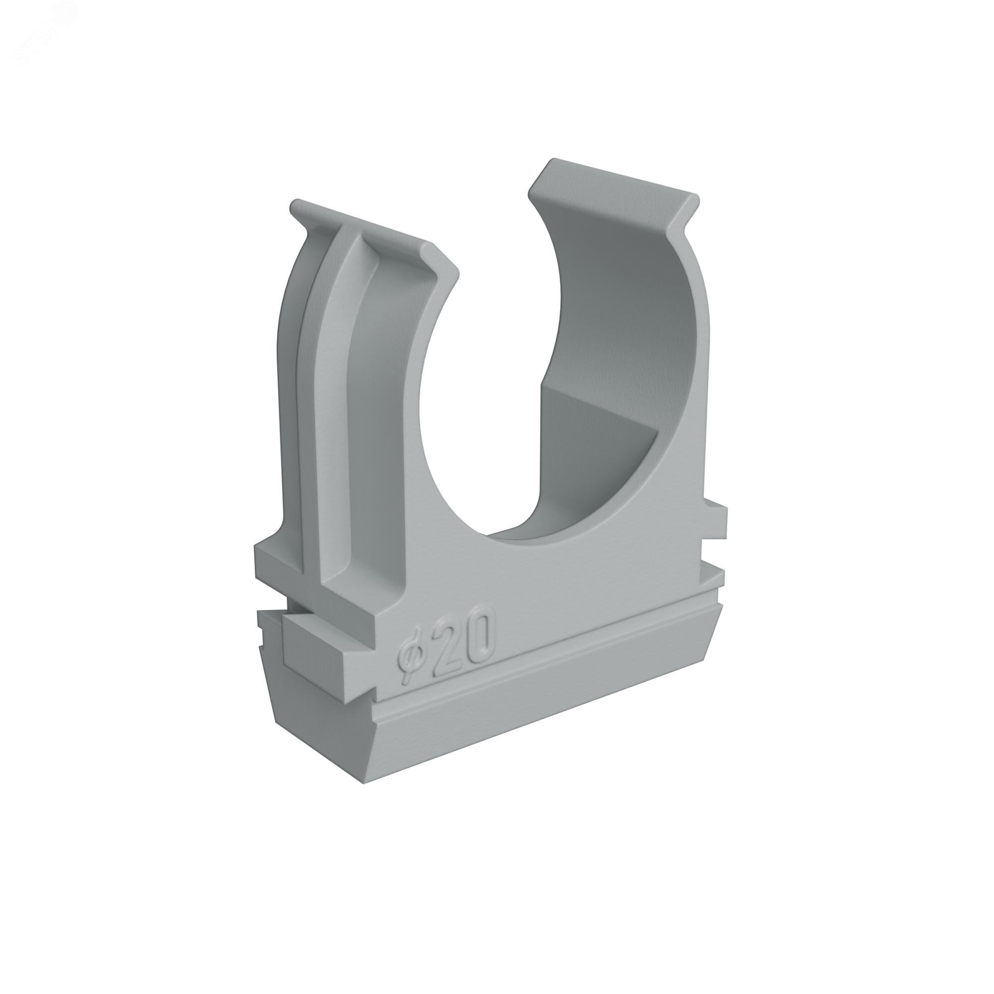 Изображение товара Крепеж-клипса для пластиковых труб D20 мм, серая (упак. 100 шт) (шт)