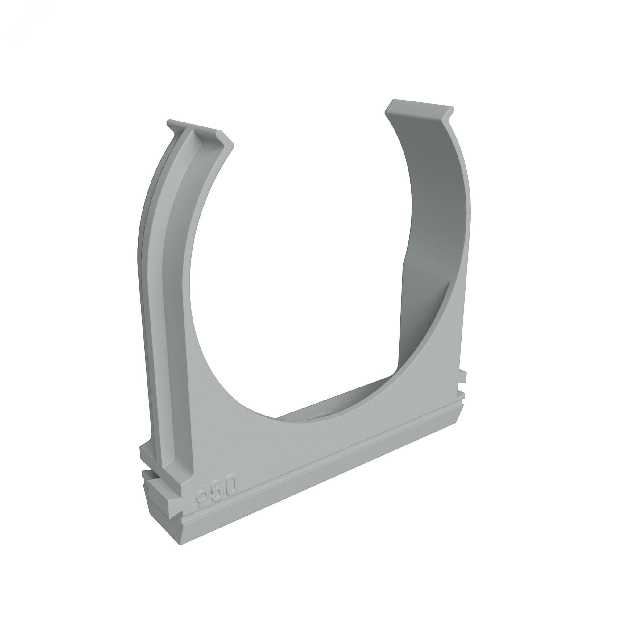 Изображение товара Крепеж-клипса для пластиковых труб D50 мм, серая (упак. 20 шт) (шт)