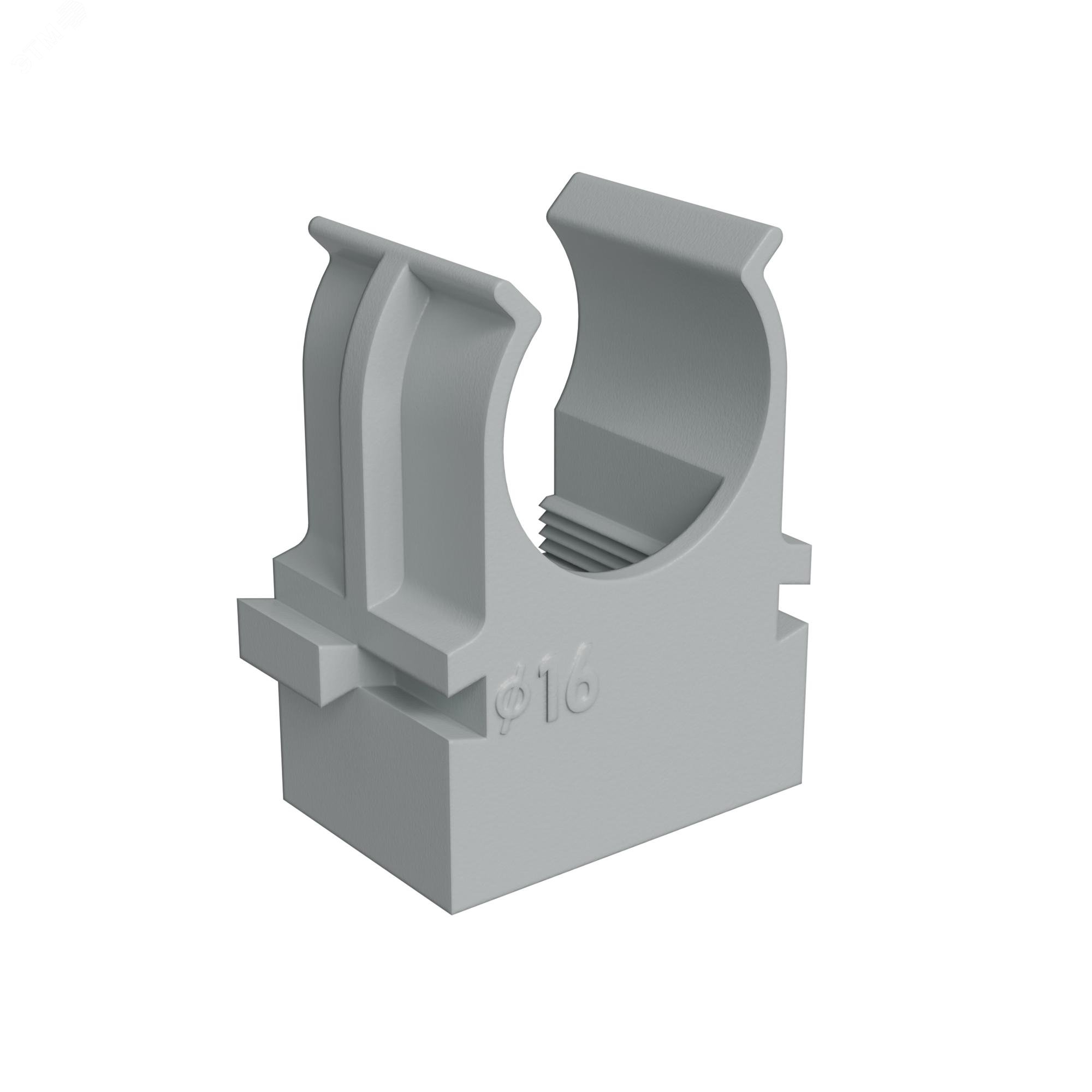 Изображение товара Крепеж-клипса для труб прямой монтаж D16 мм, серая (упак. 100 шт) (шт)